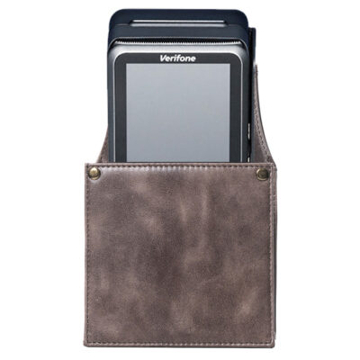 Houder Mobiele Pinautomaat - Holster voor Horeca Riem - Grijs Leer