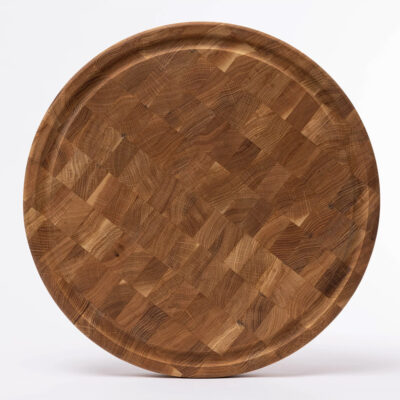 Woodsea Woodstone Kopshouten Snijplank - Massief Eiken - Rond Ø42 x 3,5 cm – Premium End Grain